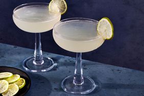 Classic Gin Gimlet again a dark blue background.