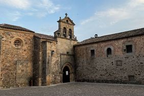 A convent with a cookie window in Cáceres, Spain