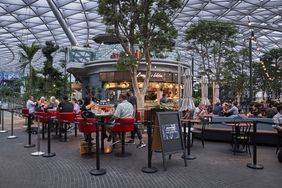 A view of dining tables at Jewel Changi Airport in Singapore