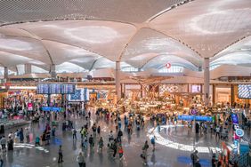 An interior view of Istanbul Airport