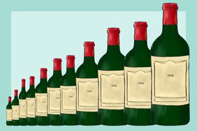 Split, Demie, Jennie, Standard, Magnum, Double Magnum, Jeroboam, Imperial, Salmanzar, Balthazar, and Nebuchadnezzar bottles of wine. 