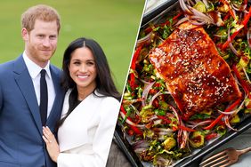 Prince Harry and Meghan Markle; Sheet Pan Salmon