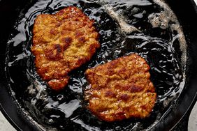 frying breaded pork cutlets