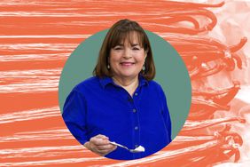 Ina Garten in a photo composite with vanilla pods. 