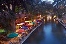 The San Antonio River Walk at dusk