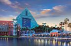 the exterior of the Walt Disney World Swan and Dolphin Resort